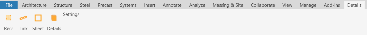 Details tools in the Autodesk Revit ribbon